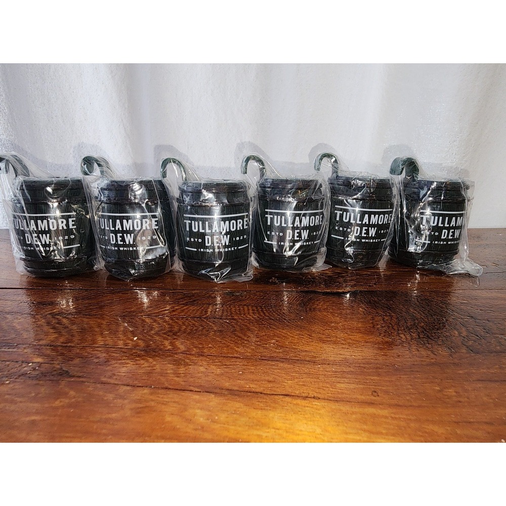 Set of six Tullamore Shot Glasses Whiskey Barrels